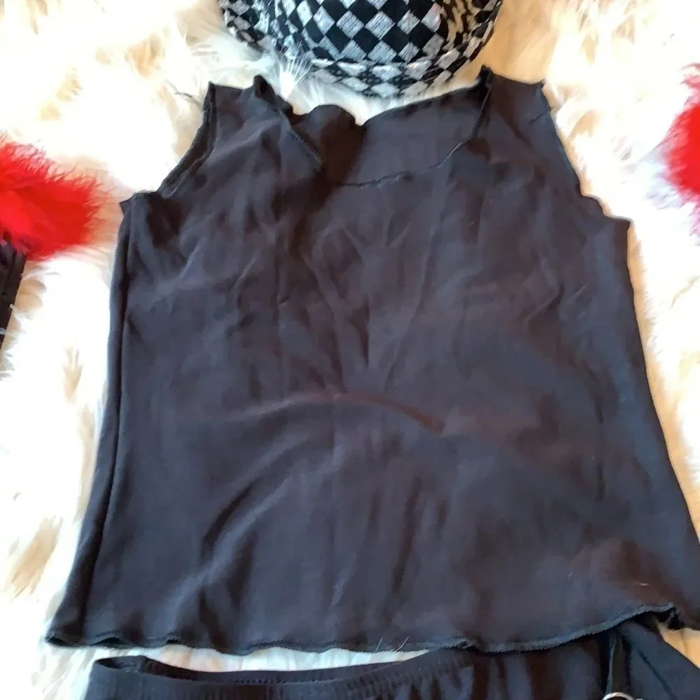 Street Dance Costume Red Black Checkered